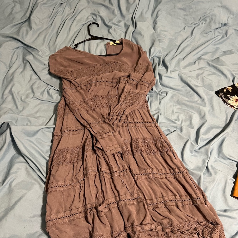 Elegant Purple Lace Dress